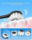 2 Pack Electric Toothbrush Sonic Toothbrush USB Rechargeable 12 Heads 6 Modes