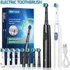 Pro Rotating Electric Toothbrush Rechargeable With 4 Brush Heads 5 Modes Timer