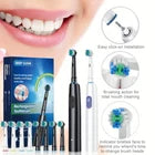 Pro Rotating Electric Toothbrush Rechargeable With 4 Brush Heads 5 Modes Timer